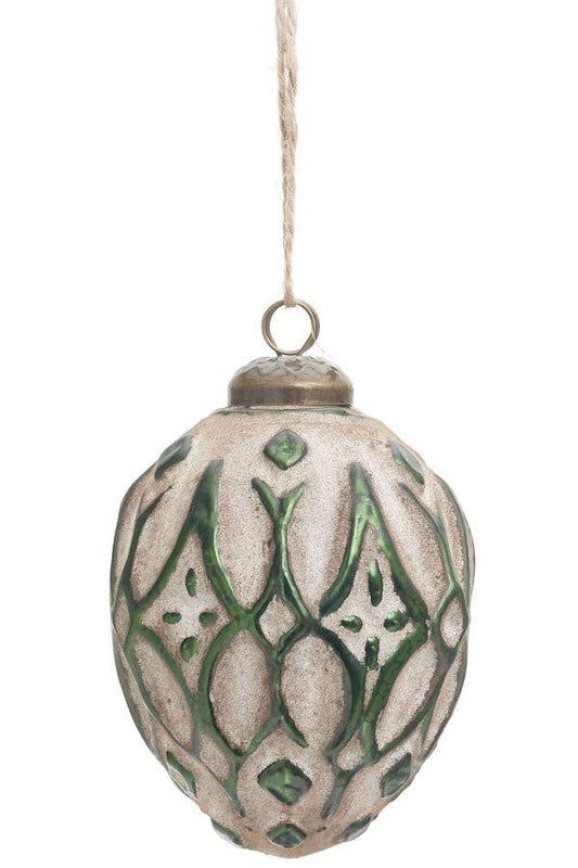 Glass Egg Ornament (Green)