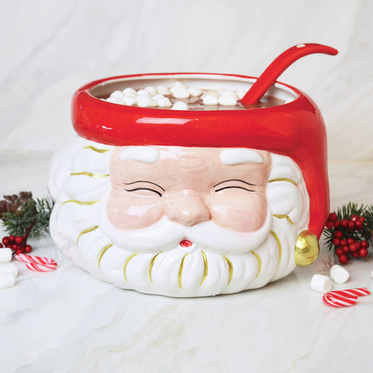 Santa Punch Bowl & Ladle (Red)