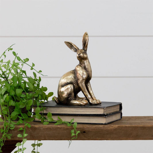Brass-Tone Rabbit Figurine