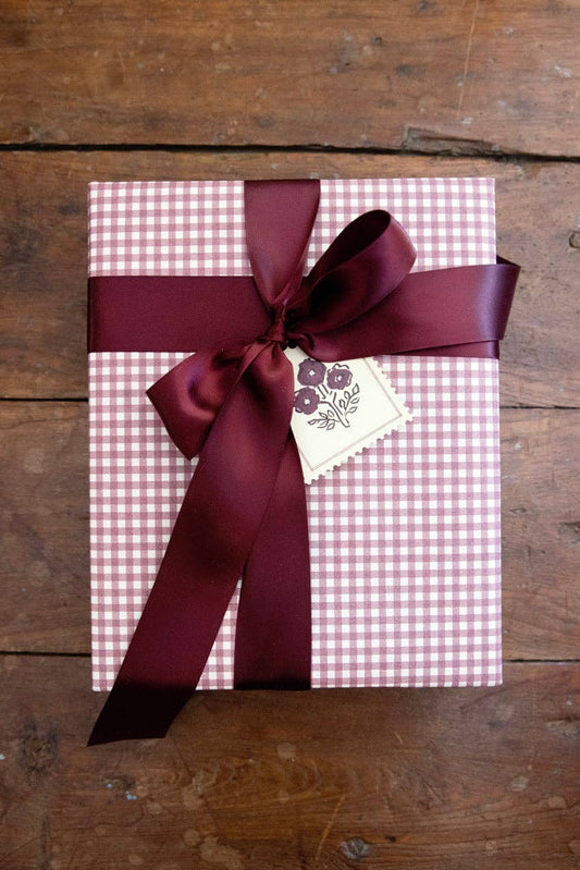 Cranberry Check Wrapping Paper