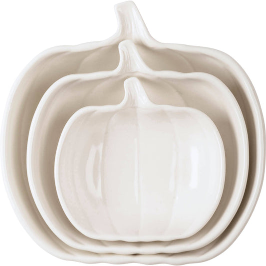 White Pumpkins 3 Plate Set