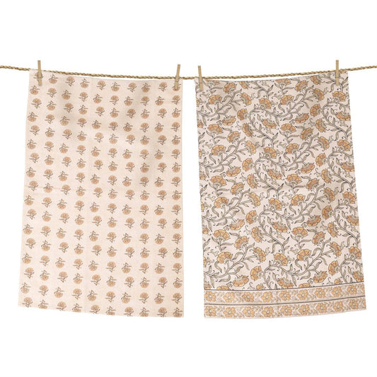 Mustard Floral Tea Towels