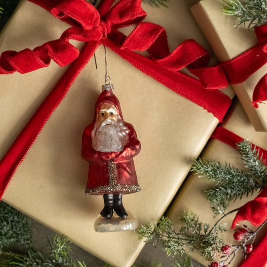 Red Coat Santa Ornament