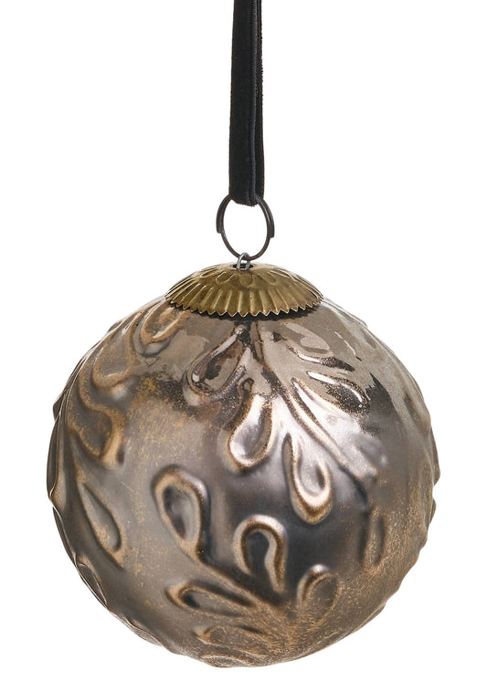 Glass Antique Ornament (Beige/Gold)
