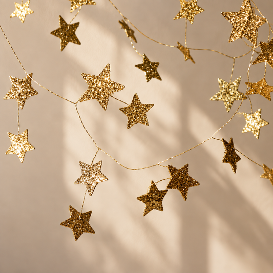 Glitter Star Garland- 72"L