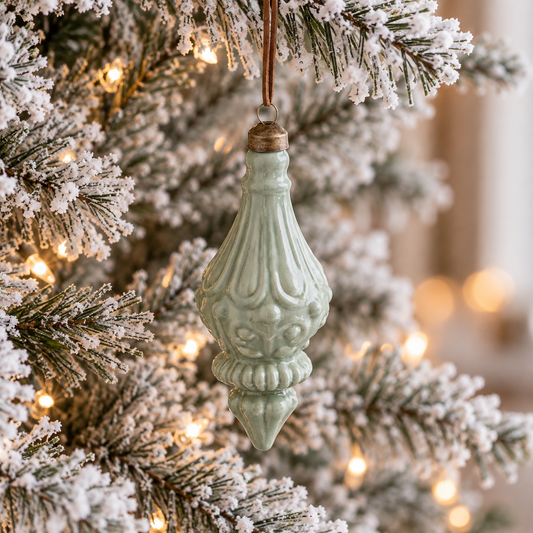 Glass Finial Ornament (Mint Green)