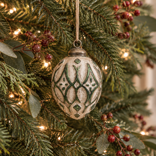 Glass Egg Ornament (Green)