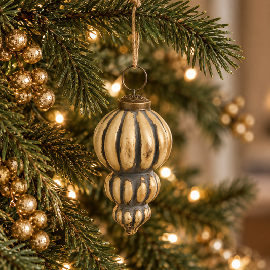 Glass Finial Ornament (Milky Saffron)