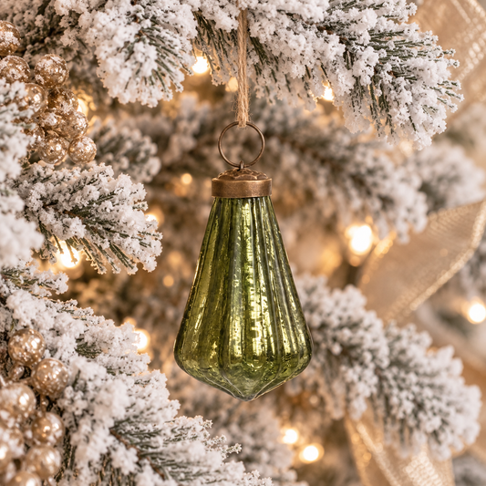 Glass Mercury Ornament (Green)