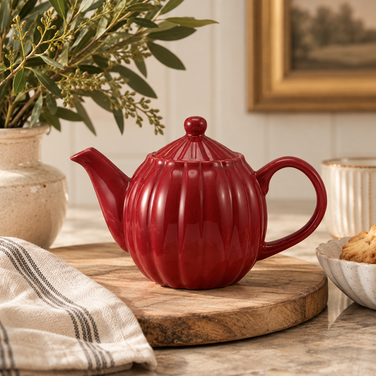 Red Ribbed Pot