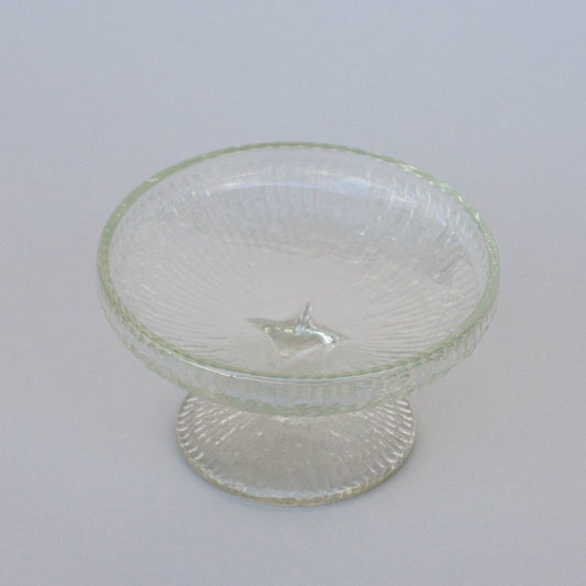 The Ribbed Glass Pedestal Compote Bowl