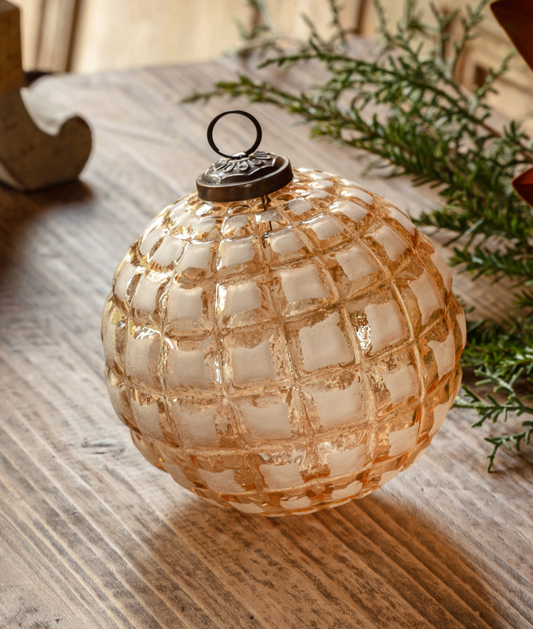 Faceted Glass Ornament (Golden)