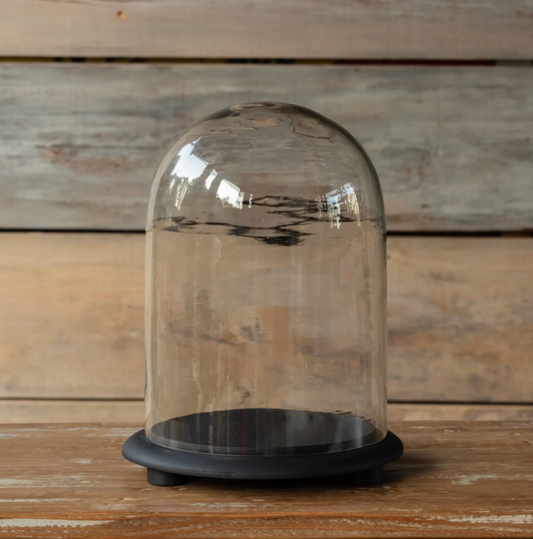 Vintage Glass Display Dome with Base (Medium)