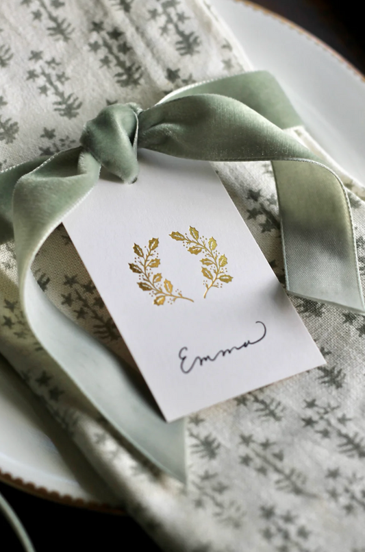 Gift Tags (Letterpress Wreath) Gold