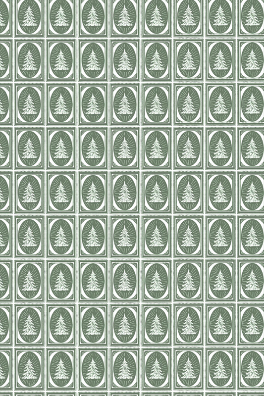 Stamped Tree Wrapping Paper
