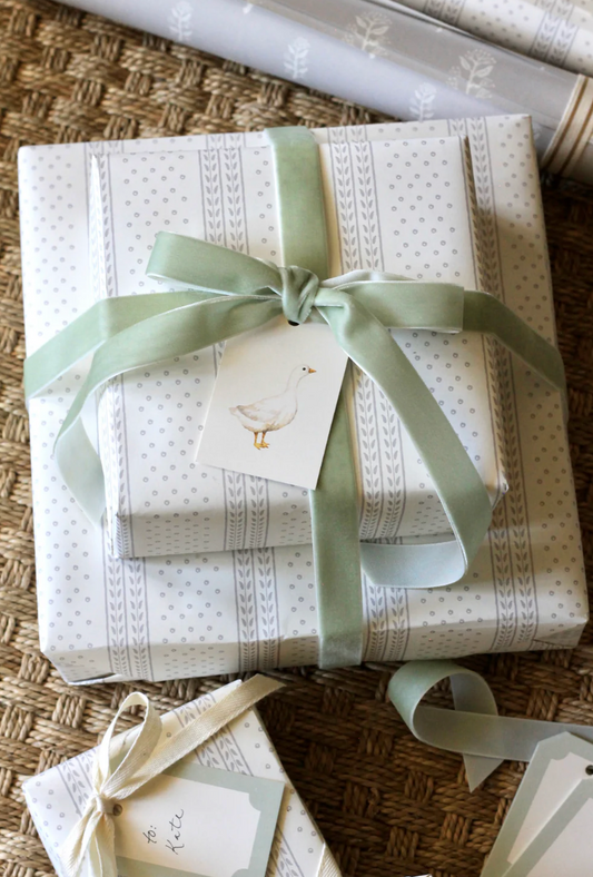 Wrapping Paper (Dot & Leaf Ticking) Lilac