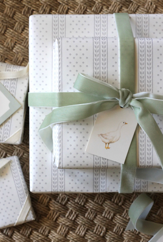 Wrapping Paper (Dot & Leaf Ticking) Lilac
