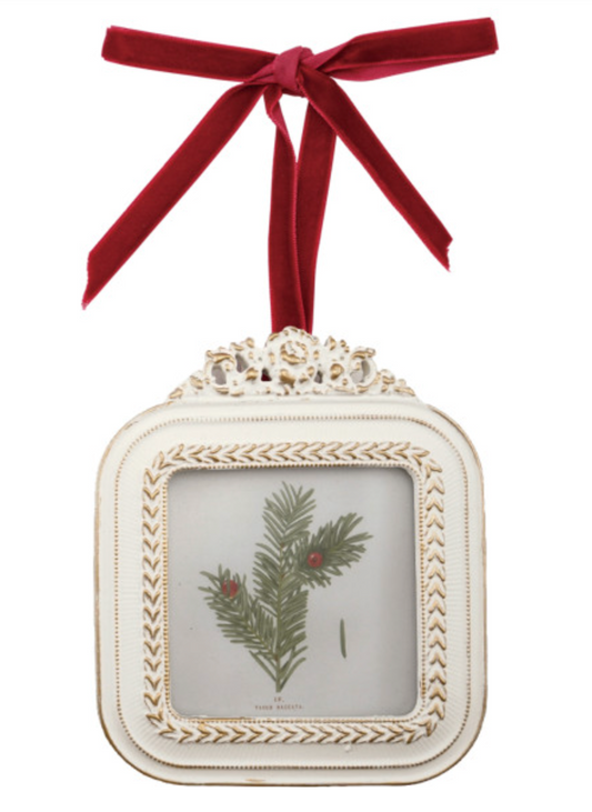Unique Resin Photo Frame Ornament with Velvet Ribbon