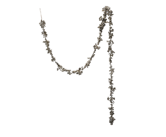 6 Ft Foam Ball Garland w/ Glitter-Champagne Finish