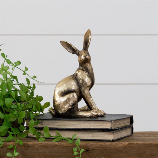 Brass-Tone Rabbit Figurine