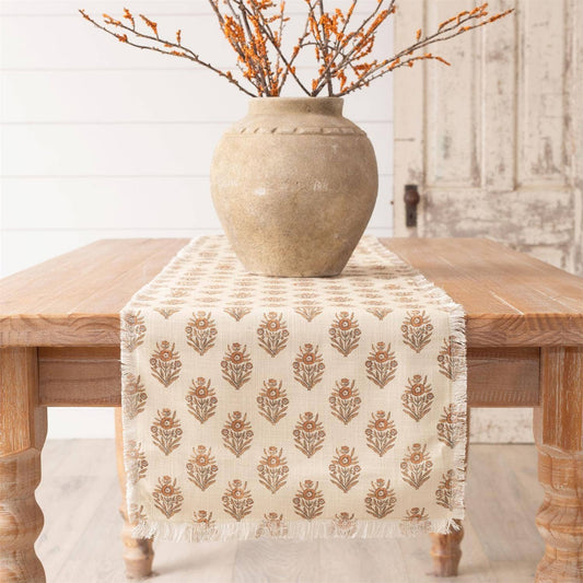Block Printed Floral Table Runner