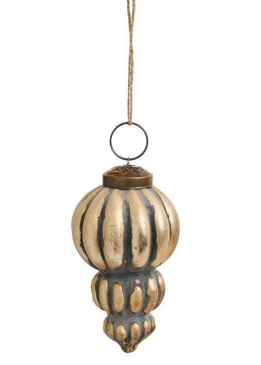 Glass Finial Ornament (Milky Saffron)
